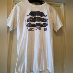 Hanes White T-Shirt with Black Car Graphic